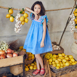 Chloe Dress in Royal Blue Premium Kidswear | Angelibebe