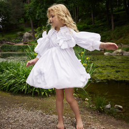 Nikolia Pray Dress in White | Premium Kidswear | Angelibebe