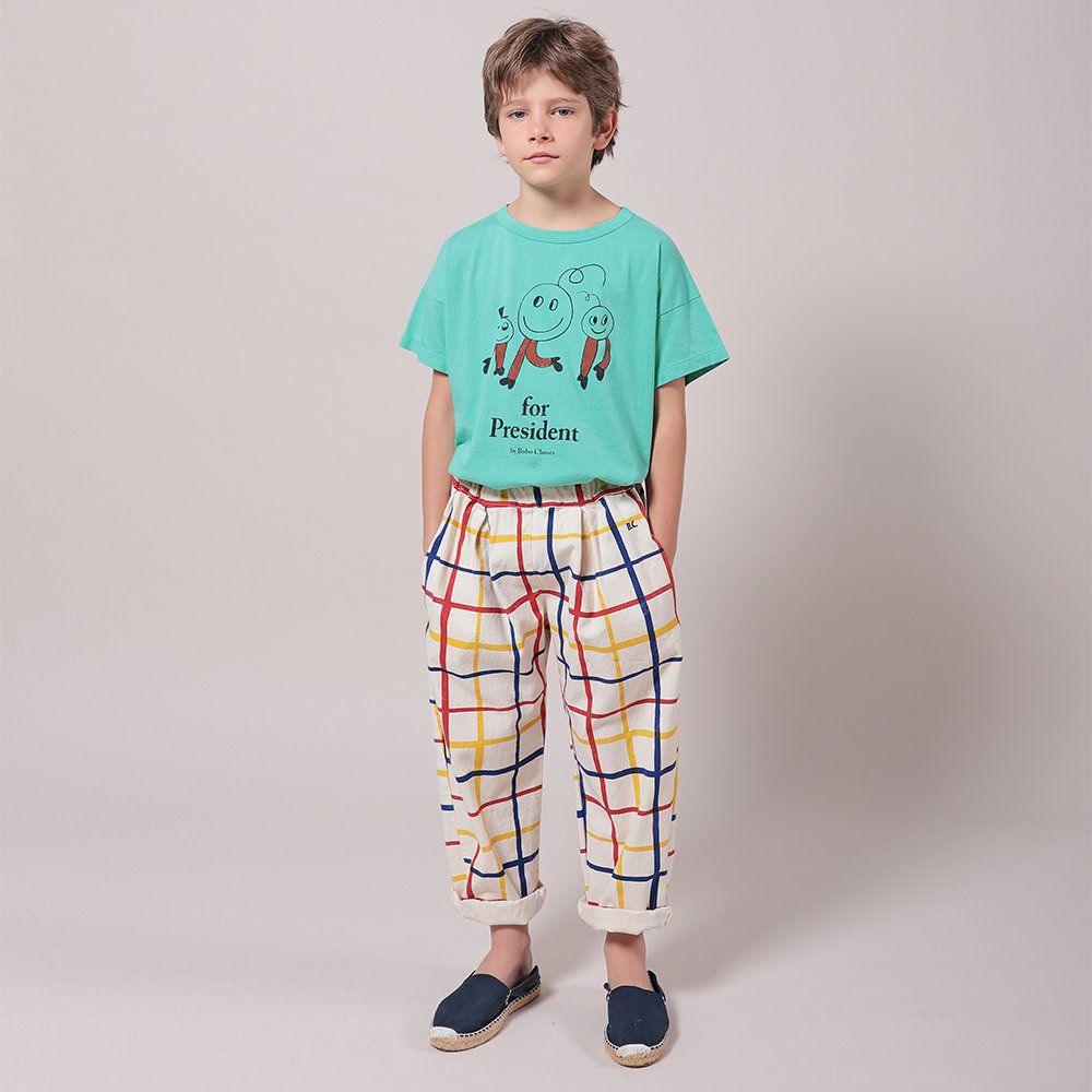 Bobo Choses Multicolor Checkered Baggy Trousers | Premium Kidswear |  Angelibebe