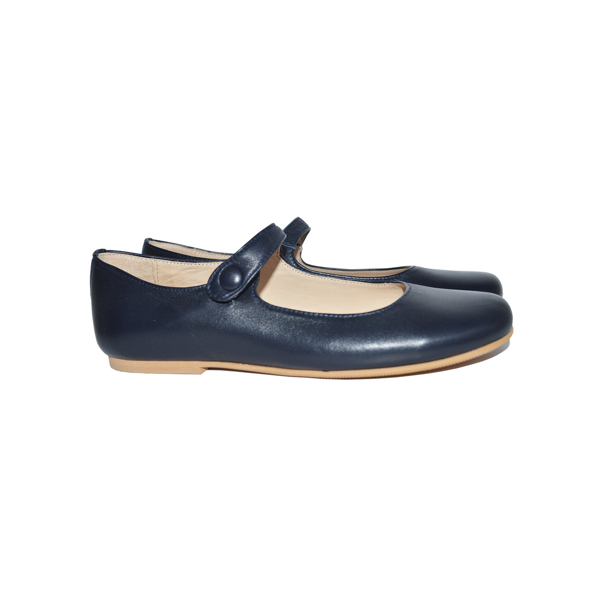 Girls Navy Blue Leather Mary Jane Shoes 