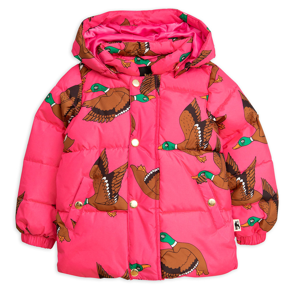 Cerise Pink Ducks Puffer Jacket | Mini Rodini Jackets and Coats |  Angelibebe Singapore