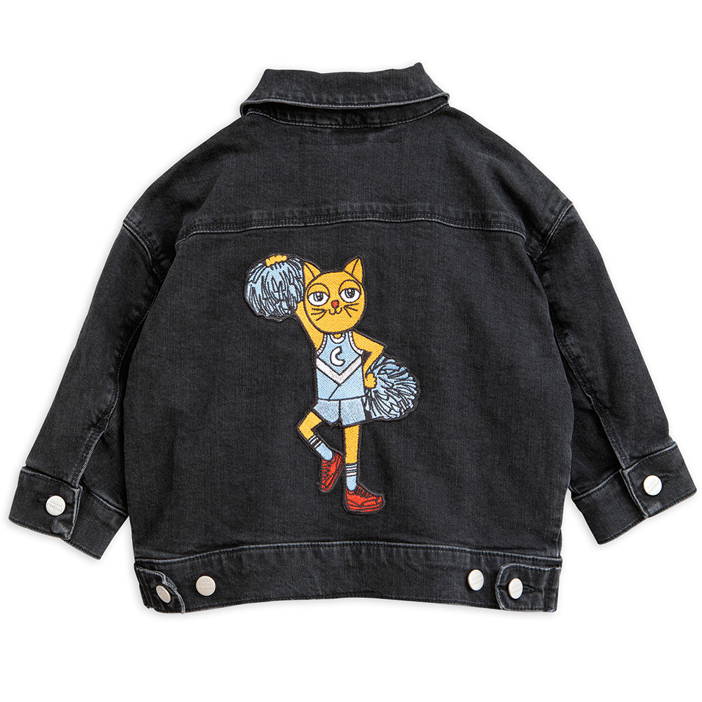 Mini Rodini Jackets & Coats | Cheer Cat Denim Jacket | Angelibebe