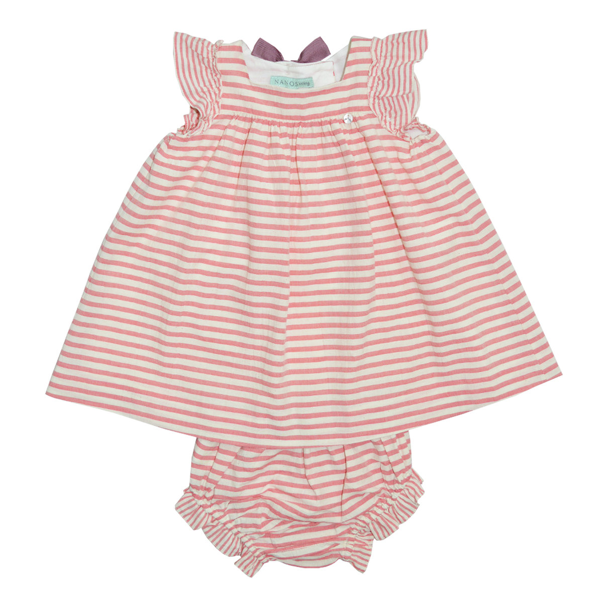 Pink Striped A-line Baby Dress with Bloomers | Nanos Dresses Outlet |  Angelibebe Singapore