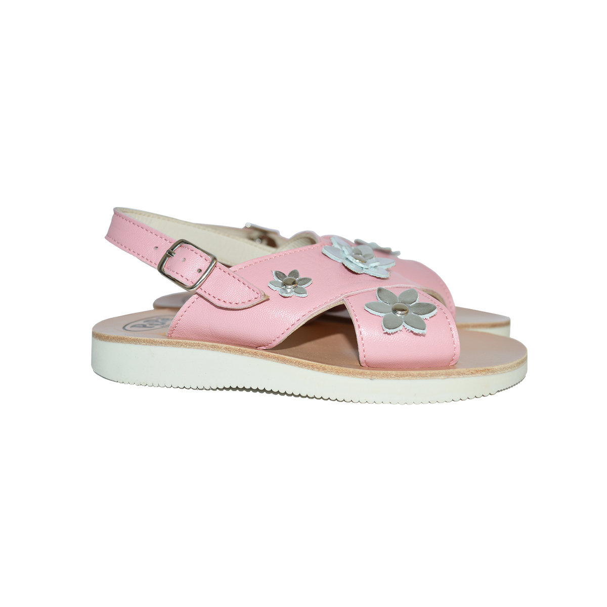 Leather Sandals with Embellished Flower | Pepe Shoes Footwears Outlet |  Angelibebe