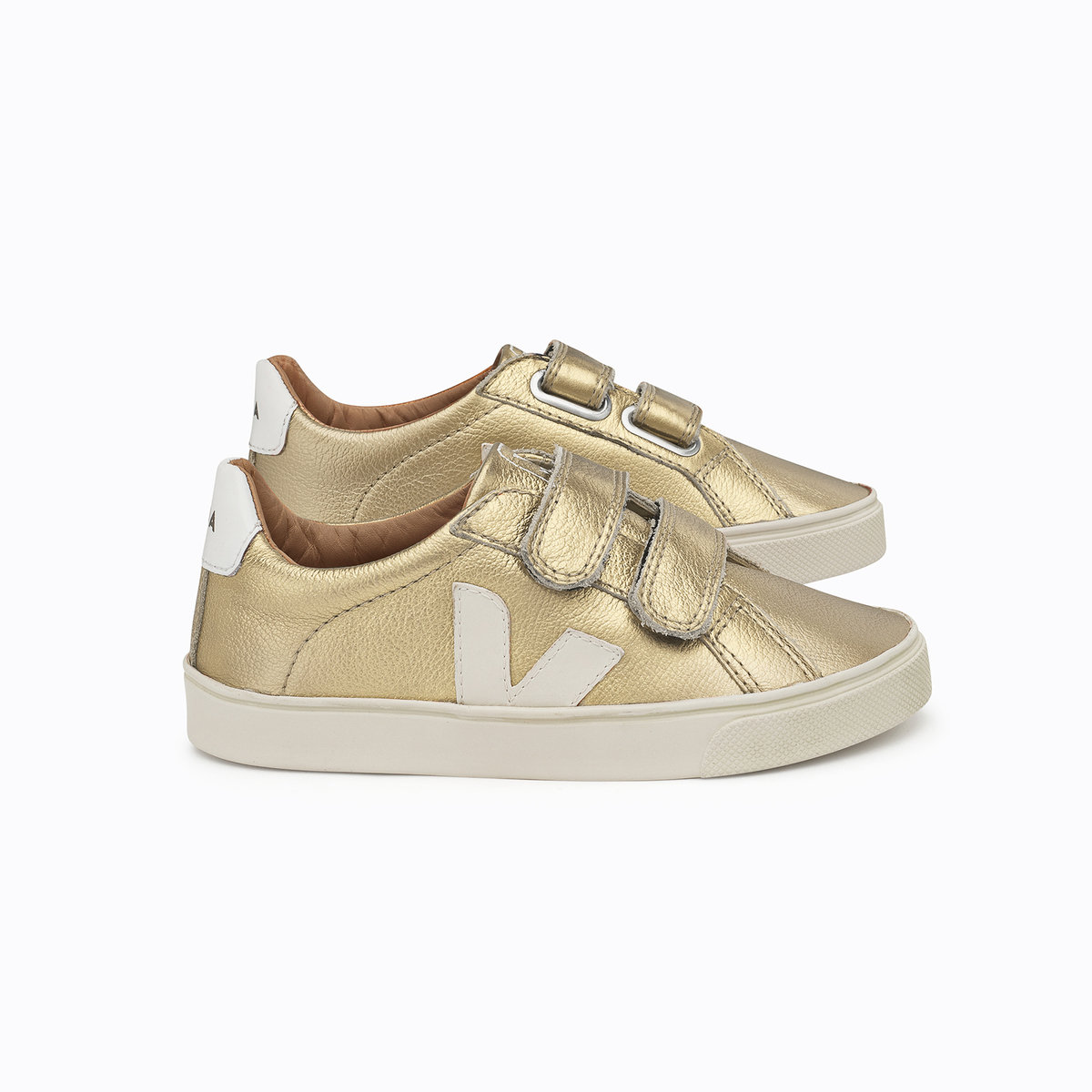 Esplar Velcro Leather Gold | Veja Shoes | Angelibebe Singapore